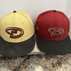 Arizona Diamondbacks MLB Baseball Hats New Era Size 7 3/8 Set Of 2
